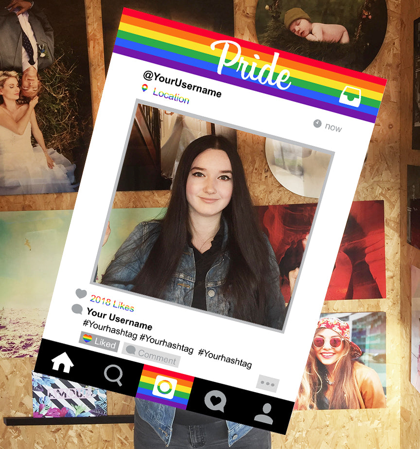 Pride Flag Instagram Social Media Personalised Selfie Frame 1