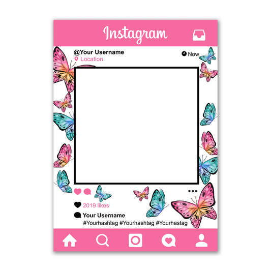 Butterflies Board Instagram Social Media Personalised Selfie Frame