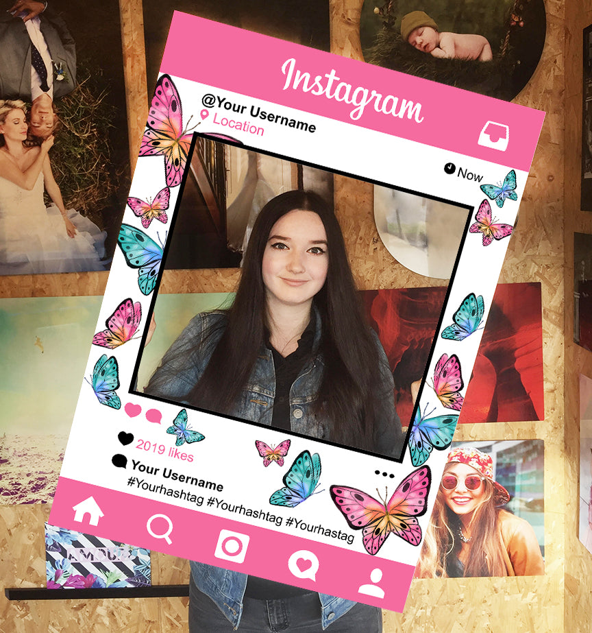 Butterflies Board Instagram Social Media Personalised Selfie Frame 1