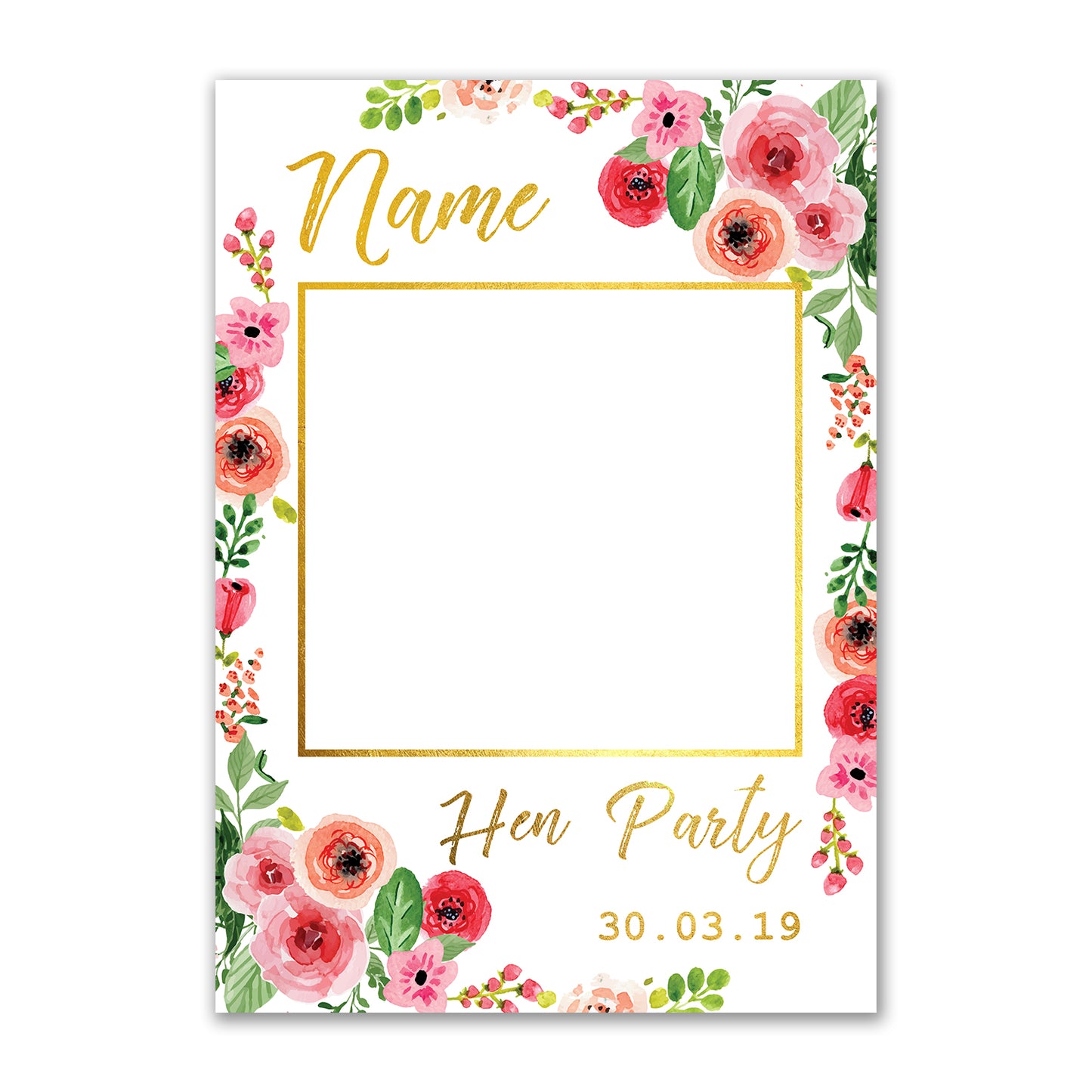 Personalised Selfie Frame Pink Floral Photo Board 1