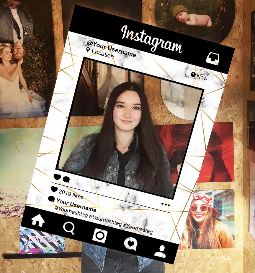 Marble Effect Instagram Social Media Personalised Selfie Frame 1