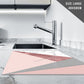 Glass Chopping Board for Kitchen in Geometric Grey White Pink