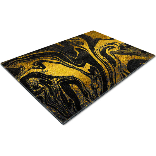 Glass Chopping Board For Kitchen Gold Black Art Design