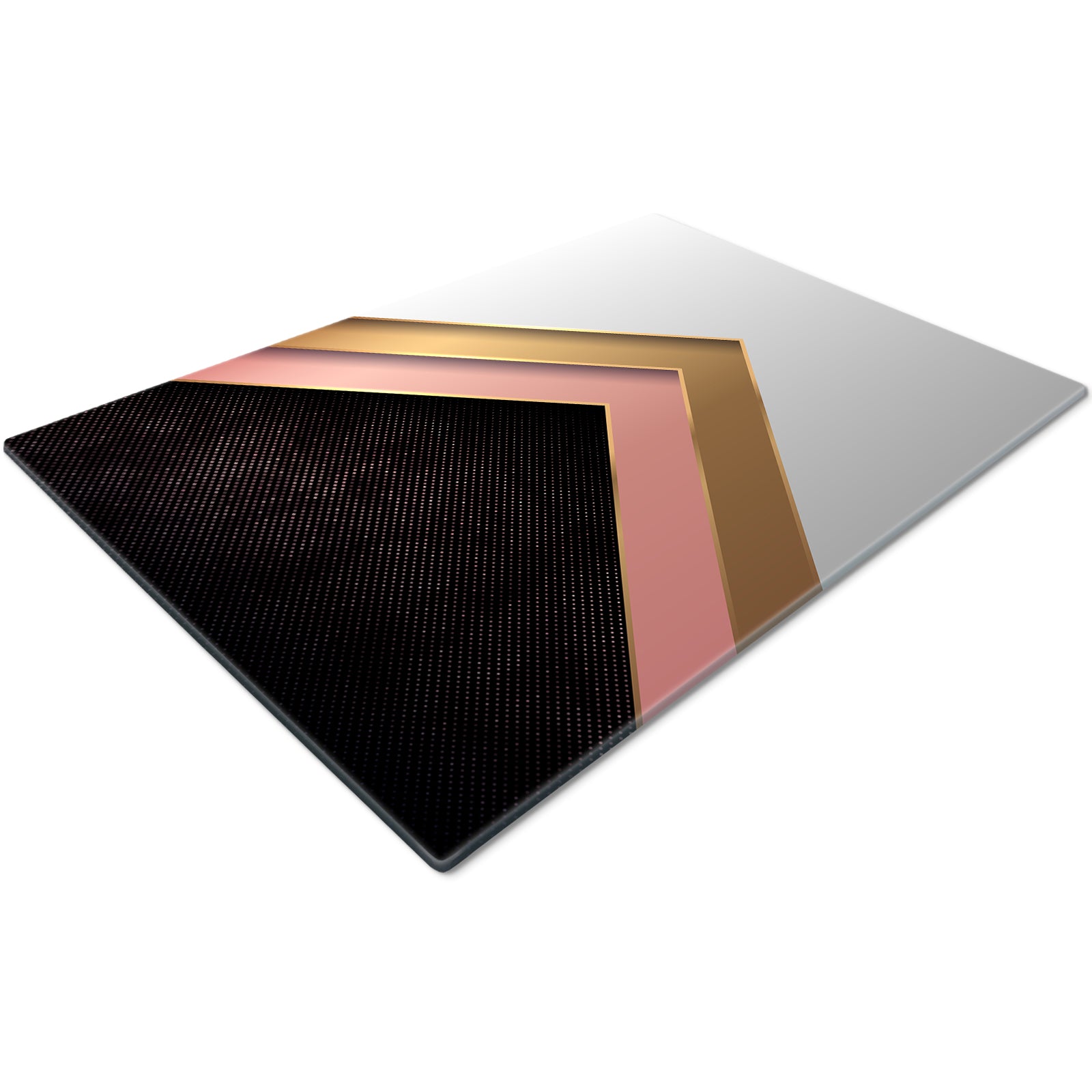 Glass Chopping Board For Kitchen in Gold Pink Black Design
