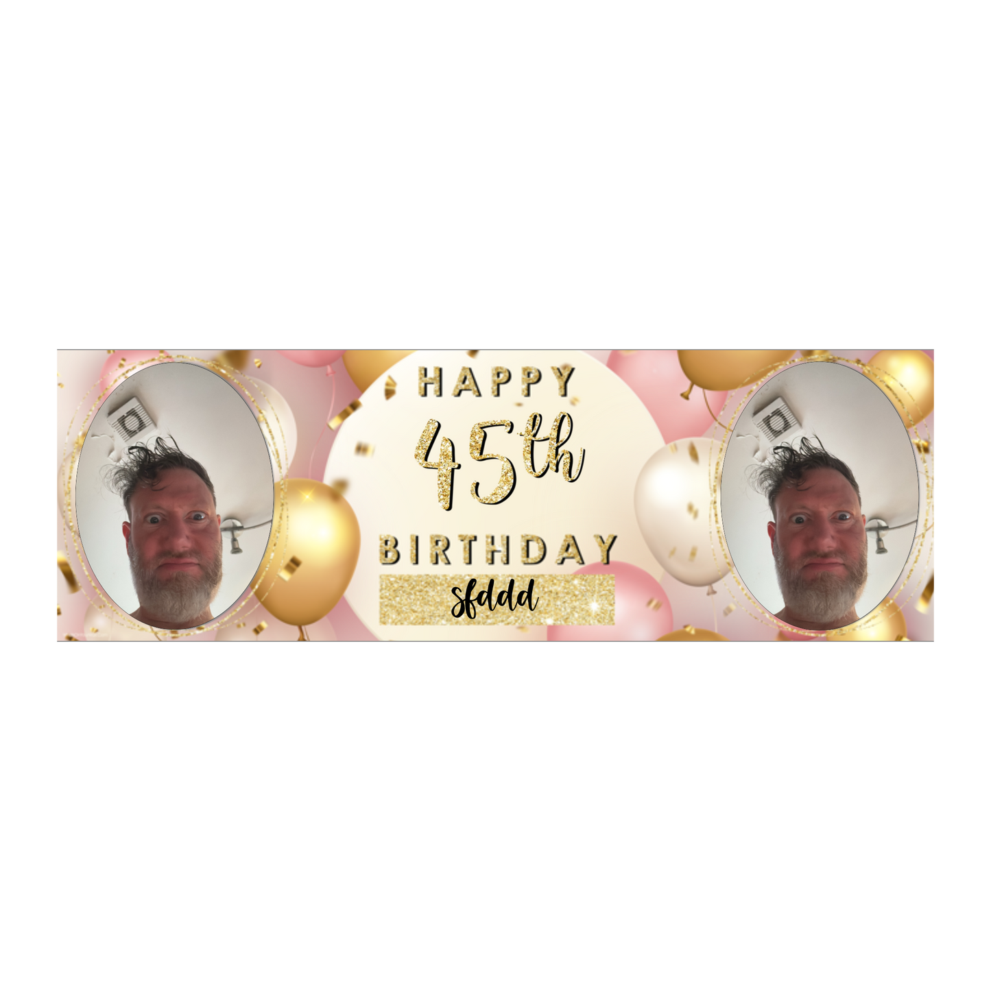 Personalised Birthday Banners Party Decorations in Pink Gold